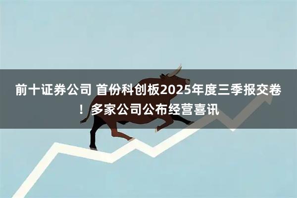 前十证券公司 首份科创板2025年度三季报交卷！多家公司公布经营喜讯